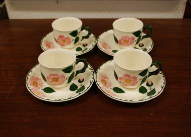 (n-6540/2) Villeroy & Boch Wild Rose, kohvitassid-taldrikud, 4tk